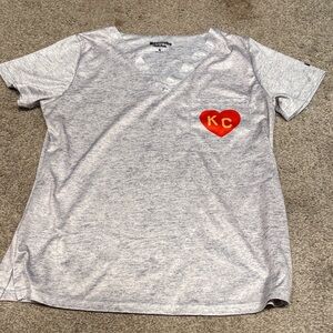Smart Scrubs Light Gray with Red KC heart